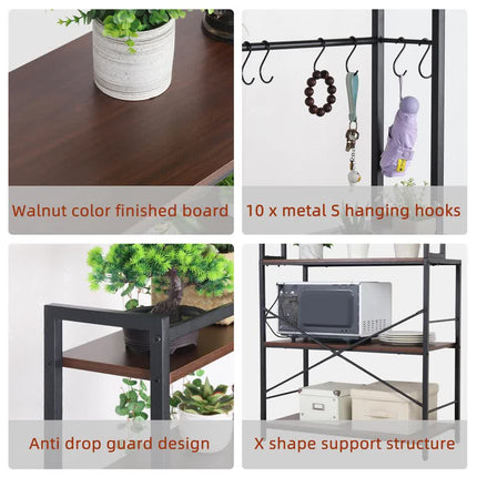 Versatile 5 Tier Kitchen Storage Shelf Stylish and Functional Bakers Rack.