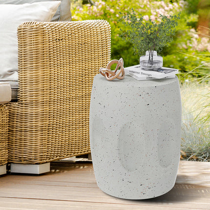 Heavy Duty Concrete Side Table Modern Decorative Garden Stool Patio End Table.