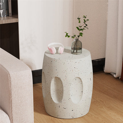 Heavy Duty Concrete Side Table Modern Decorative Garden Stool Patio End Table.