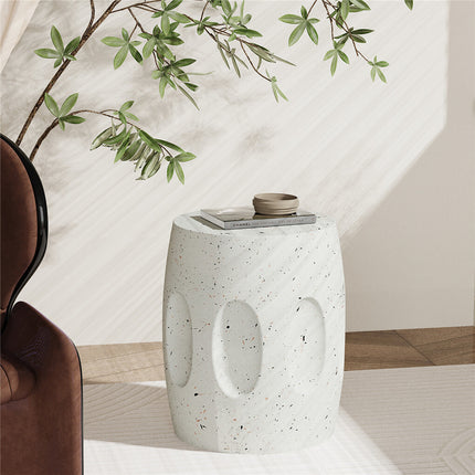 Heavy Duty Concrete Side Table Modern Decorative Garden Stool Patio End Table.