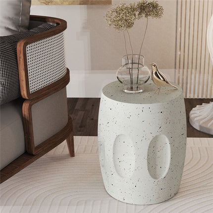 Heavy Duty Concrete Side Table Modern Decorative Garden Stool Patio End Table.