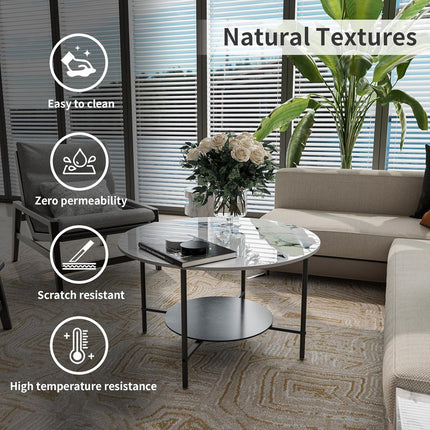 2-Tier Sintered Stone Coffee Table.