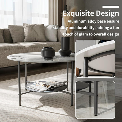 2-Tier Sintered Stone Coffee Table.