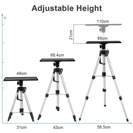 Universal Projector Tripod Laptop Floor Stand DJ Equipment Holder with Plate.