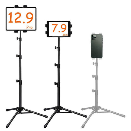 Adjustable 4.7-12.9" Stable Tripod Floor Stand Lazy Tablet Mount Holder for iPad.