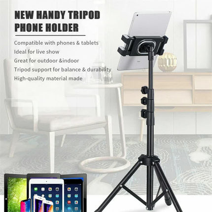 Adjustable 4.7-12.9" Stable Tripod Floor Stand Lazy Tablet Mount Holder for iPad.
