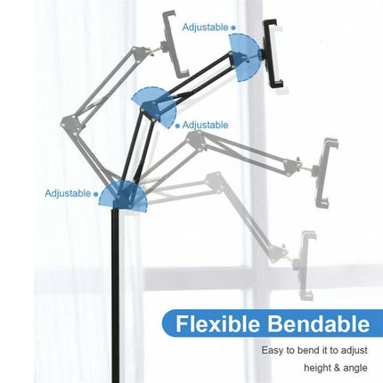 360 Tablet Floor Stand Adjustable 5-12.9 Inch Overhead Phone Desktop Holder.