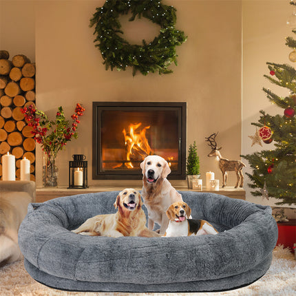 Xxxl Human-Sized Dog Bed Washable Orthopedic Pet Bed Bean Bag With Soft Blanket.