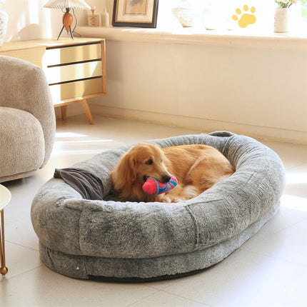 Xxxl Human-Sized Dog Bed Washable Orthopedic Pet Bed Bean Bag With Soft Blanket.