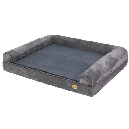 Deluxe Plush Orthopedic Dog Bed XXL - Waterproof Bolstered Sofa Bed for Large Dogs with Removable Washable Cover.