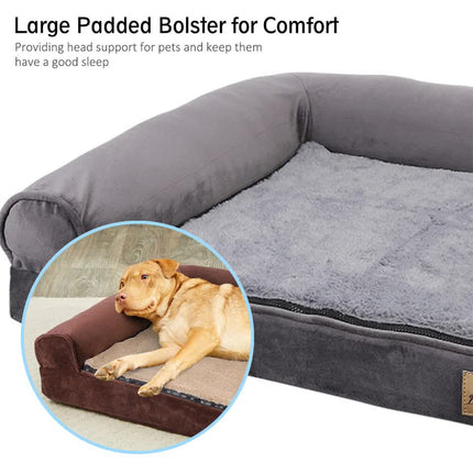 Medium Orthopedic Dog Bed with Bolster Comfort Mattress.