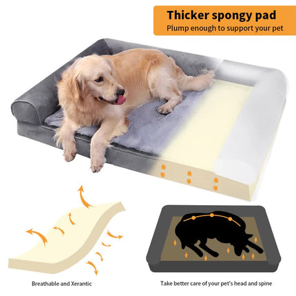 Medium Orthopedic Dog Bed with Bolster Comfort Mattress.