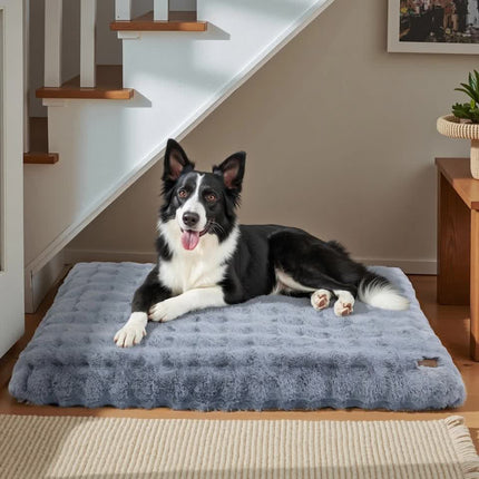 Plush Dog Crate Bed with Non Slip Base and Removable Cover.