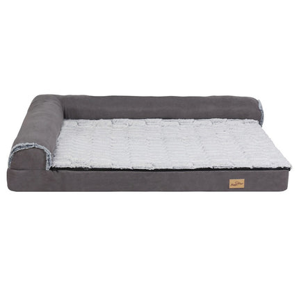 L-Shaped Dog Bed with Bolstered Cushion & Neck Care(2XL).