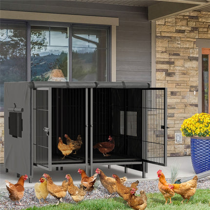 Giant Dog Cage Indoor Outdoor Super-Hard Metal Kennel Pet Playpen W Tray&Divider.