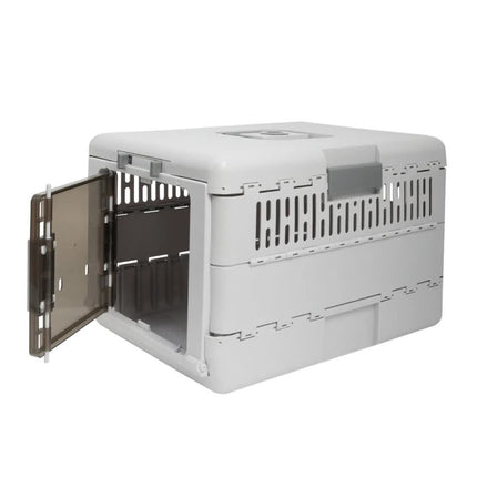 Portable Cat Travel Carrier Collapsible Plastic Kitten Pet Carry Crate.