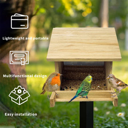 Wooden Outdoor Hanging Bird Feeder Wall Mounted.