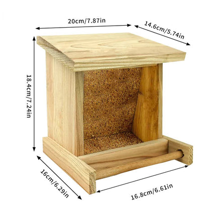 Wooden Outdoor Hanging Bird Feeder Wall Mounted.