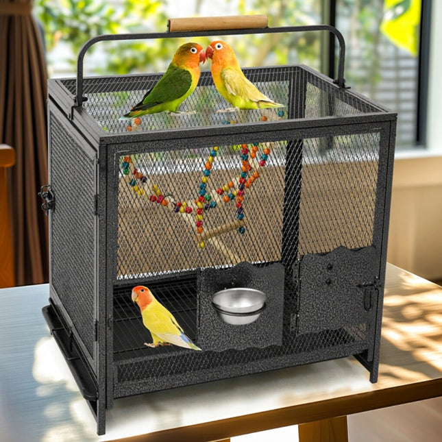Heavy Duty Metal Bird Cage Parrot Transport Carrying Cage Large Pet Cages Aviary.