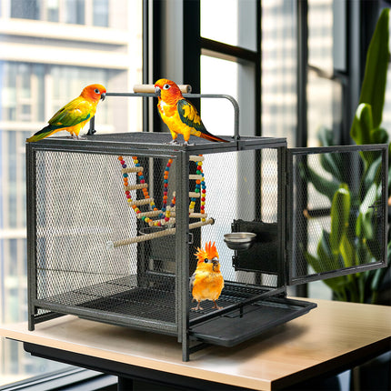 Heavy Duty Metal Bird Cage Parrot Transport Carrying Cage Large Pet Cages Aviary.
