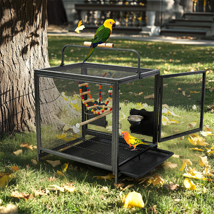 Heavy Duty Metal Bird Cage Parrot Transport Carrying Cage Large Pet Cages Aviary.
