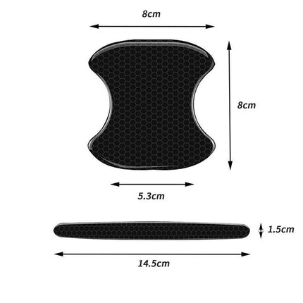 FIN 8PCS Universal Car Door Handle Cup Protector Anti-Scratches Cover Guard Film.