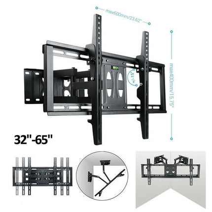 32"-65" Heavy Duty Wall Corner Tv Mount Articulating Premium Swing Arm Bracket.