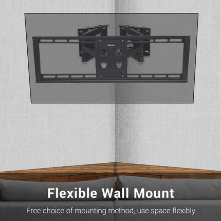 32"-65" Heavy Duty Wall Corner Tv Mount Articulating Premium Swing Arm Bracket.