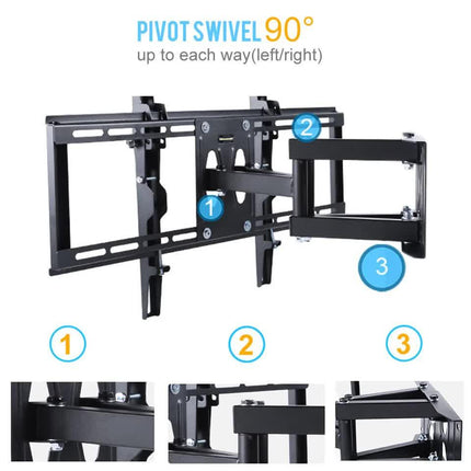 32"-65" Heavy Duty Wall Corner Tv Mount Articulating Premium Swing Arm Bracket.