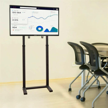 Double Pole Adjustable Tv Cart Floor Stand Mount For 32 to 65Inch.