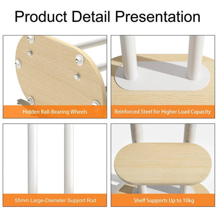 40-75 Inches Heavy Duty Mobile TV Floor Stand with Wooden Shelf, Height Adjustable Rolling TV Mount for Flat Screen, Free-Standing Steel TV Bracket with Wheels.