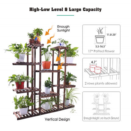 Large Wood Plant Stand Shelf.