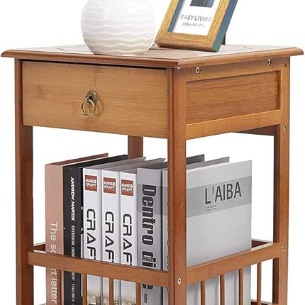 Classic Bedside Table Drawer Side Table Living Room Coffee Tea End Table.