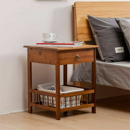 Classic Bedside Table Drawer Side Table Living Room Coffee Tea End Table.