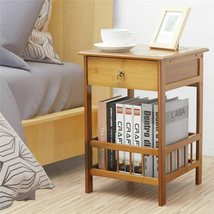 Classic Bedside Table Drawer Side Table Living Room Coffee Tea End Table.
