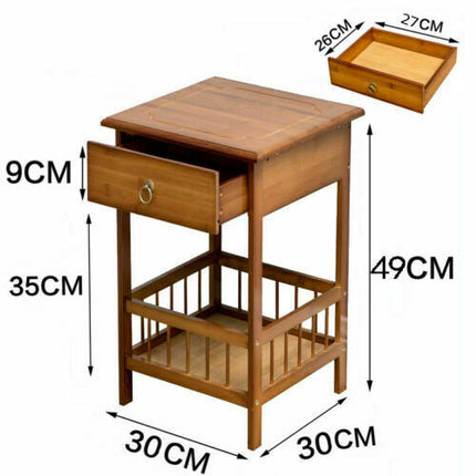 Classic Bedside Table Drawer Side Table Living Room Coffee Tea End Table.