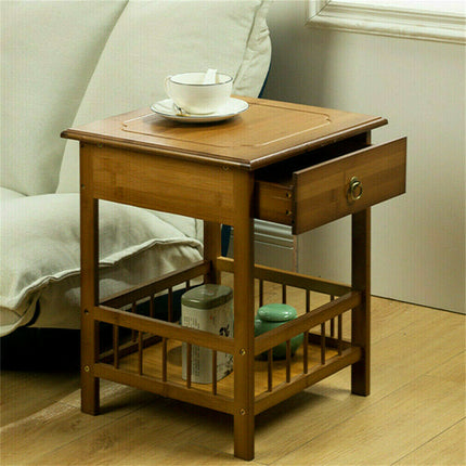 Classic Bedside Table Drawer Side Table Living Room Coffee Tea End Table.