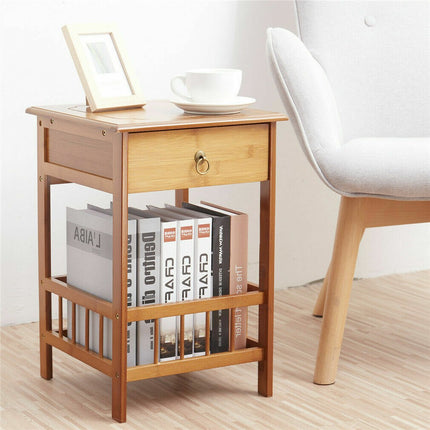 Classic Bedside Table Drawer Side Table Living Room Coffee Tea End Table.