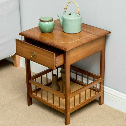 Classic Bedside Table Drawer Side Table Living Room Coffee Tea End Table.