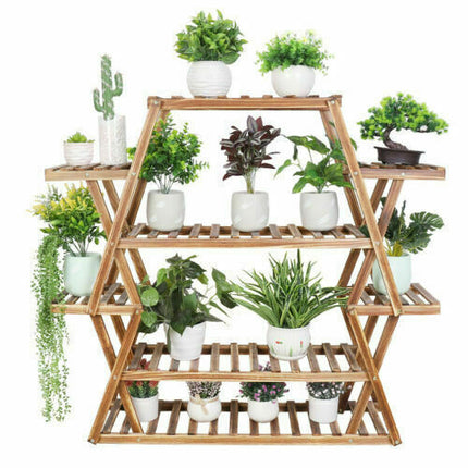 Multilayer Corner Garden Plant Stand Elegant and Practical Display Solution.