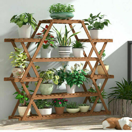 Multilayer Corner Garden Plant Stand Elegant and Practical Display Solution.