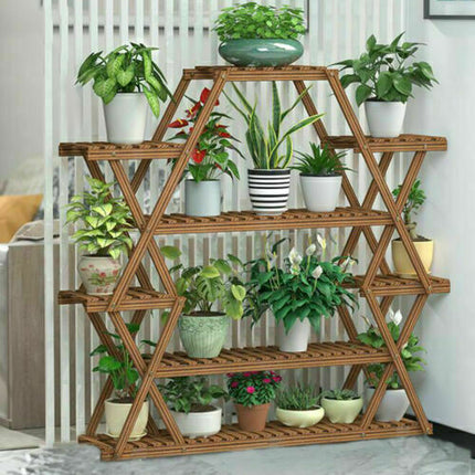 Multilayer Corner Garden Plant Stand Elegant and Practical Display Solution.