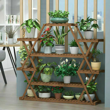 Multilayer Corner Garden Plant Stand Elegant and Practical Display Solution.