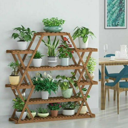 Multilayer Corner Garden Plant Stand Elegant and Practical Display Solution.