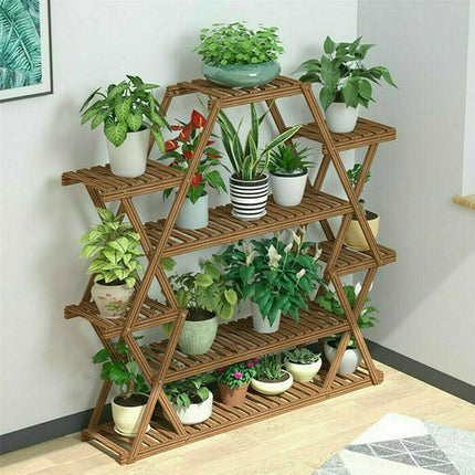 Multilayer Corner Garden Plant Stand Elegant and Practical Display Solution.