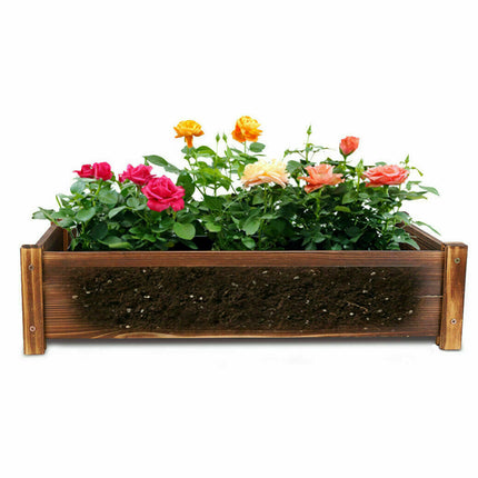 Large Rectangular Wooden Planters Garden Outdoor Flower Plant Herbs Pot Boxes.