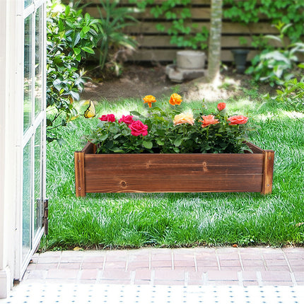 Large Rectangular Wooden Planters Garden Outdoor Flower Plant Herbs Pot Boxes.