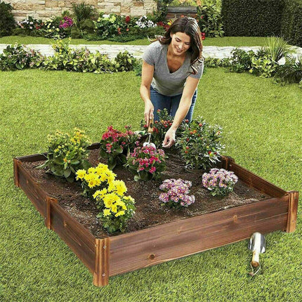 Large Rectangular Wooden Planters Garden Outdoor Flower Plant Herbs Pot Boxes.