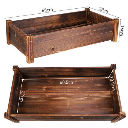 Large Rectangular Wooden Planters Garden Outdoor Flower Plant Herbs Pot Boxes.