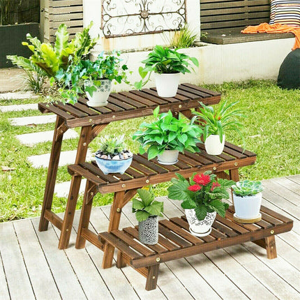 3pcs Plant Stand Flower Step Bench Rack Herb Storage Shelf Garden Indoor Outdoor.